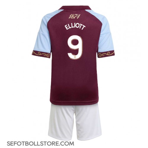 Aston Villa Harvey Elliott #9 Replika babykläder Hemmaställ Barn 2025-26 Kortärmad (+ korta byxor)